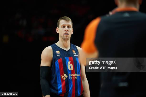 Jan Vesely of FC Barcelona looks on during the J15 Turkish Airlines Euro league match between Valencia Basket and FC Barcelona at Fuente de San Luis...