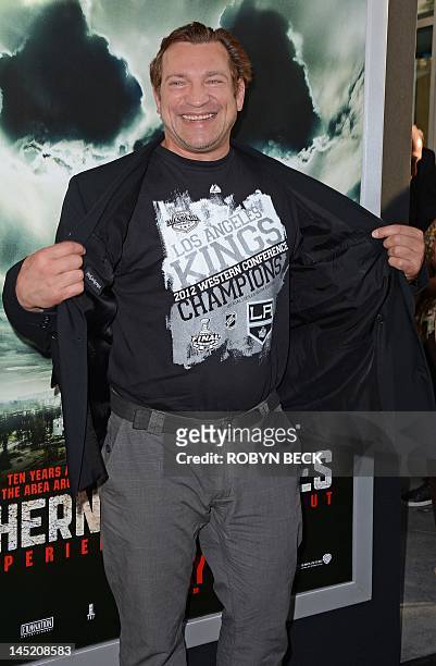 Actor Dimitri Diachenko arrives on the red carpet for a special screening of the "Chernobyl Diaries" at the Cinerama Dome in Hollywood, California...