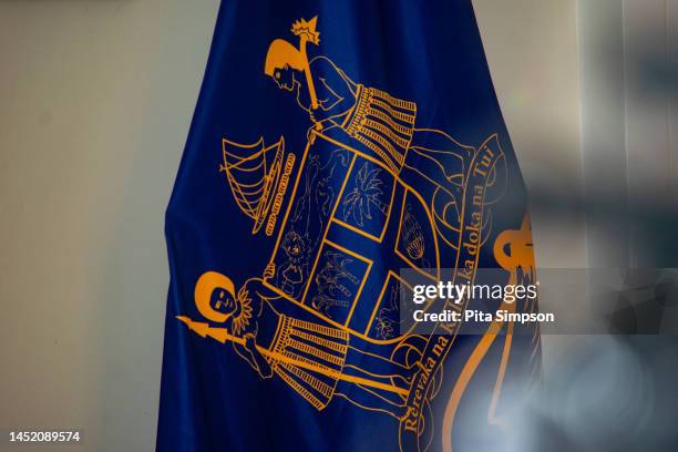 The President Flag at the Sate House on December 24, 2022 in Suva, Fiji. Sitiveni Rabuka has been elected as Prime Minister by Fiji's parliament...