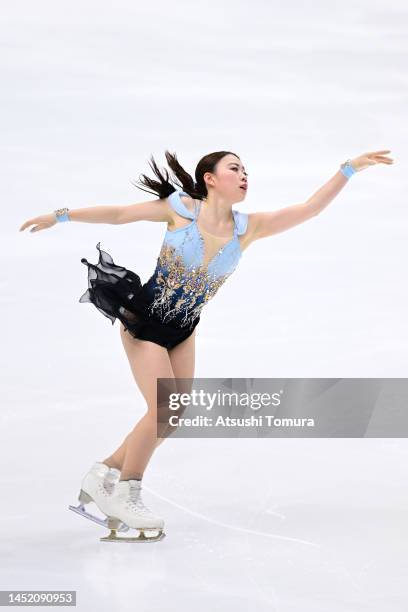 Rika Kihira of Japan competes in the Women's Free Skating during day three of the 91st All Japan Figure Skating Championships at Towa Pharmaceutical...