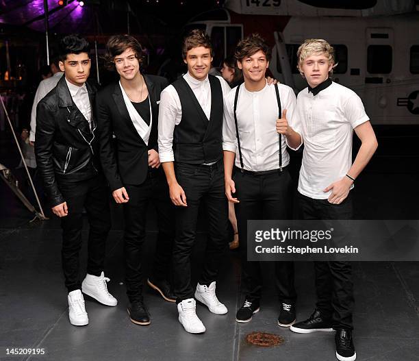 Singers Zayn Malik, Harry Styles, Liam Payne, Louis Tomlinson, and Niall Horan of One Direction attend the "Men In Black 3" New York Premiere after...