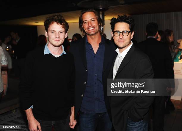 Actors Anton Yelchin, Josh Holloway and producer JJ Abrams attend an evening of cocktails and shopping to benefit the Children's Defense Fund hosted...