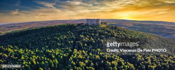 christmas sunset on castel del monte - andria stock pictures, royalty-free photos & images