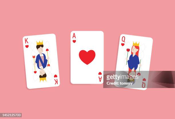 illustrazioni stock, clip art, cartoni animati e icone di tendenza di carta dell'amante - queen card