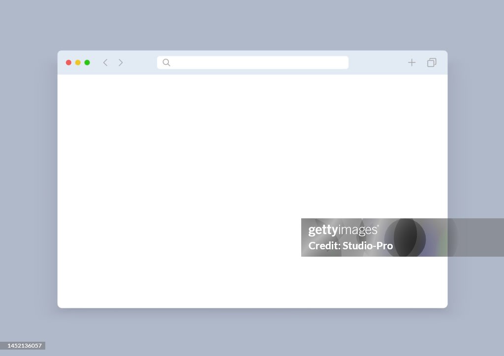Web browser window mockup. User interface design template similar to chrome