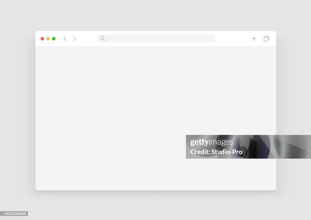 Web browser window mockup. User interface template light modern design similar to chrome