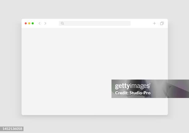 stockillustraties, clipart, cartoons en iconen met web browser window mockup. user interface template light modern design similar to chrome - screen