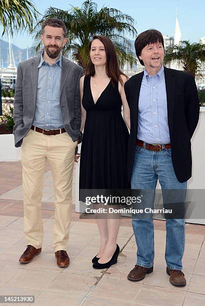 David McMahon, Sarah Burns and Ken Burns pose at the 'The Central Park Five' photocall during the 65th Annual Cannes Film Festival at Palais des...