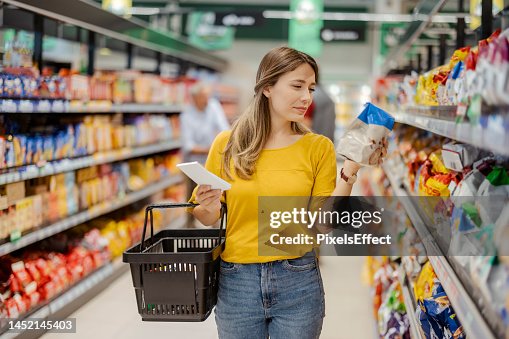 Woman doing Shopping at Market Woman doing Shopping at Market