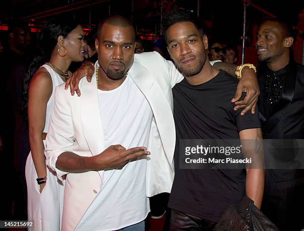 Kanye West and Kid Cudi attend The "Cruel Summer" Presentation by Kanye West during the 65th Annual Cannes Film Festival at Casino Palm Beach on May...
