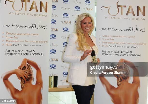 Michelle Mone promotes her tanning range UTan at Boots on May 24, 2012 in London, England.