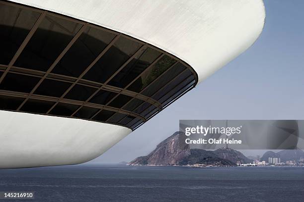 Museum of contemporary art, Niteroi, designed by architect Oscar Niemeyer, photographed on September 23, 2011 in Rio de Janeiro, Brazil.