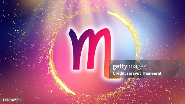 scorpio symbol on a colorful background light - gemini astrology sign stock pictures, royalty-free photos & images