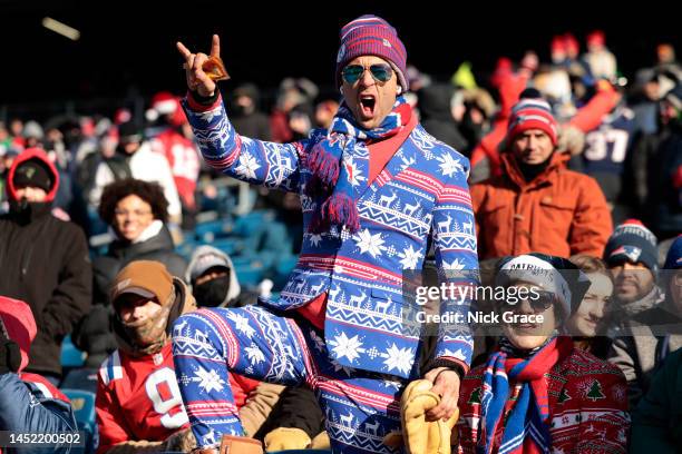 Fan reacts during a game between the Cincinnati Bengals and New England Patriots at Gillette Stadium on December 24, 2022 in Foxborough,...