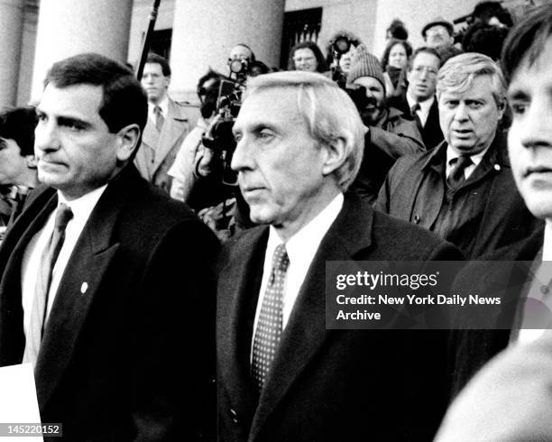 Ivan Boesky leaves Manhattan Federal court after sentencing in the inside trading scandal.