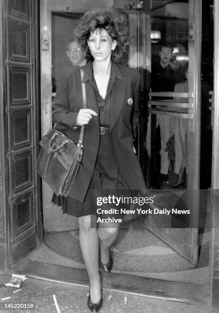 Seema Boesky, wife of Ivan Boesky leaves State Supreme Court, 80 Centre Street.