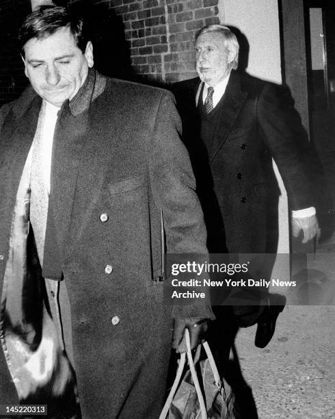 Ivan Boesky leaves halfway house at 988 Myrtle Avenue, Brooklyn.