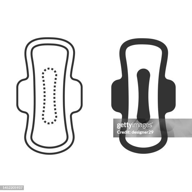 hygiene-pad oder damenbinden-symbol. - damenbinde stock-grafiken, -clipart, -cartoons und -symbole