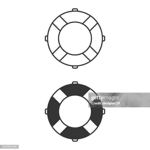 illustrations, cliparts, dessins animés et icônes de icône de bouée de sauvetage. - bouée sauvetage