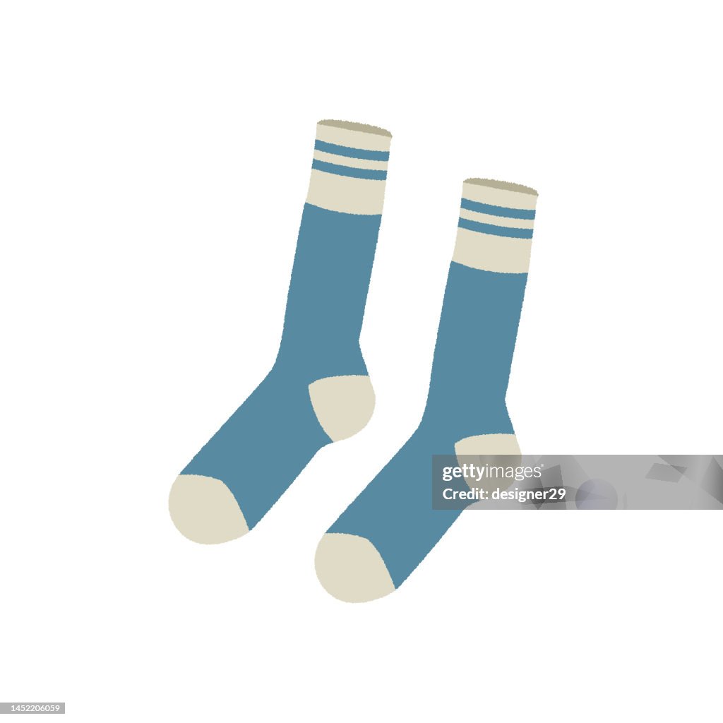 Sock Icon Flat Design.