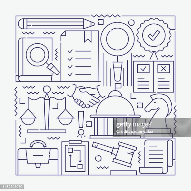compliance concept. the design is editable and the color can be changed. - legal problems stock illustrations