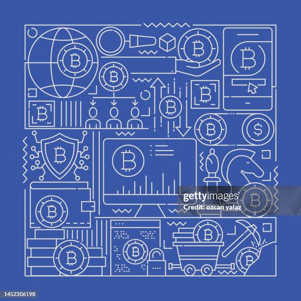 cryptocurrency concept. the design is editable and the color can be changed. web design, mobile, poster, book, magazine etc. colorful and stylish design that can be used in many areas. a ready-to-use template in many areas. - miner icon stock illustrations