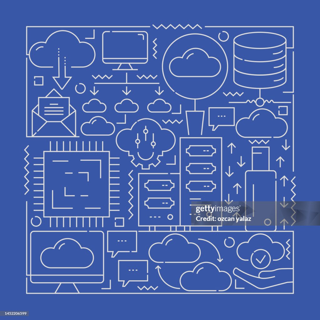 Cloud Computing Color Cloud Computing Concept The Design Is Editable And The Color Can Be ...