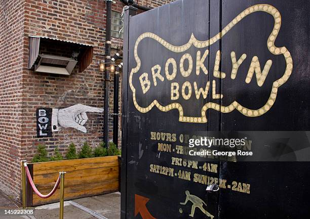 The entrance to Brooklyn Bowl in Williamsburg is viewed on May 5, 2012 in New York City. Over the past five years, Williamsburg has become a magnet...
