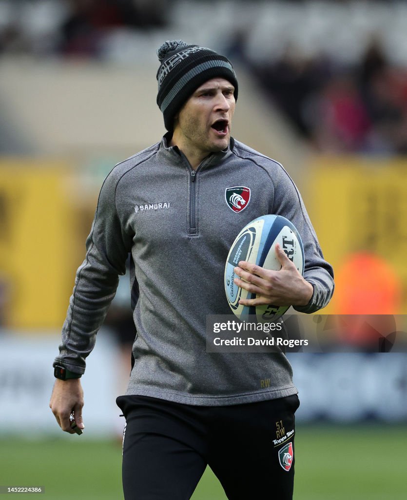 Rich Rudolph Rugby Richard Wigglesworth, the Leicester Tigers interim head coach, shouts ...