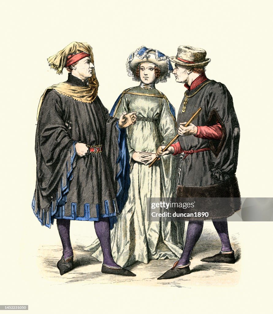Dutch Men Medieval Costumes Of Holland Dutch Men And Woman 1470 To 1485 History ...