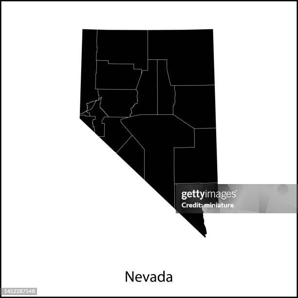 nevada map - file nevada population map.png stock illustrations