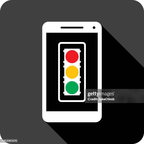 traffic light smartphone icon silhouette 1 - red light vector stock illustrations