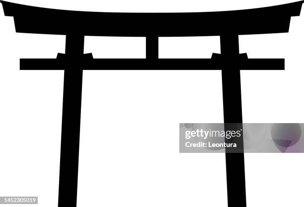 torii gate - torii tor stock-grafiken, -clipart, -cartoons und -symbole