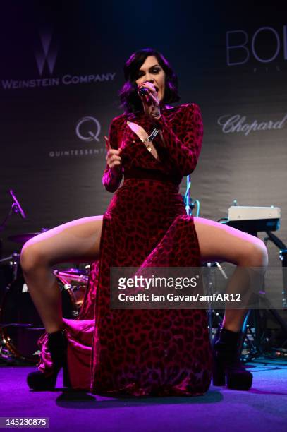 Singer Jessie J performs during the 2012 amfAR's Cinema Against AIDS during the 65th Annual Cannes Film Festival at Hotel Du Cap on May 24, 2012 in...