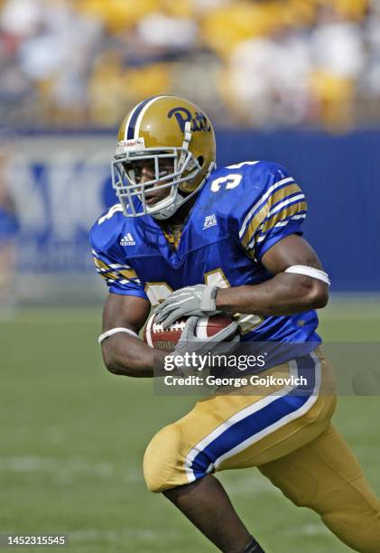 Running back LaRod Stephens-Howling of the University of Pittsburgh Panthers runs with the football against the Youngstown State Penguins during a...