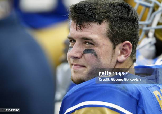 Quarterback Tyler Palko of the University of Pittsburgh Panthers looks on from the sideline during a college football game against the Youngstown...