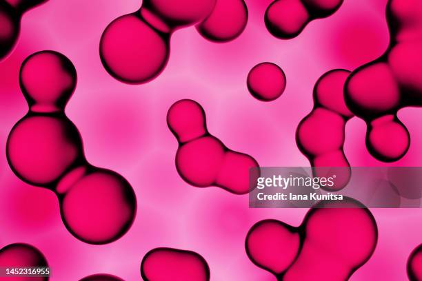 pink molecules. 3d drops pattern. beauty background. cosmetic products for makeup and skin care. cosmetology. - damp lips stock pictures, royalty-free photos & images
