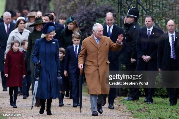 Princess Charlotte of Wales, Catherine, Princess of Wales, Camilla, Queen Consort, Prince George of Wales, King Charles III and Prince William,...