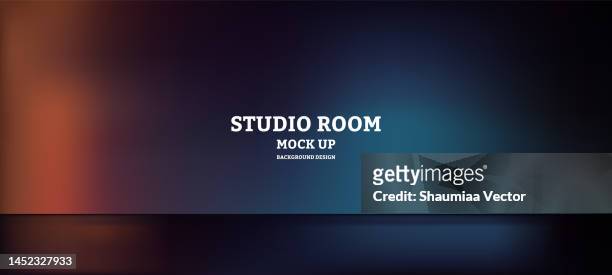 leerer schwarzer studioraum, der als hintergrund für die präsentation ihrer produkte verwendet wird - studiofoto stock-grafiken, -clipart, -cartoons und -symbole