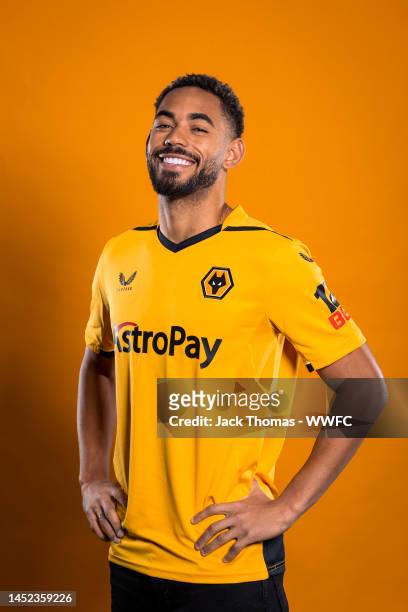 New Wolverhampton Wanderers signing Matheus Cunha poses for a portrait at Molineux on December 23, 2022 in Wolverhampton, England.