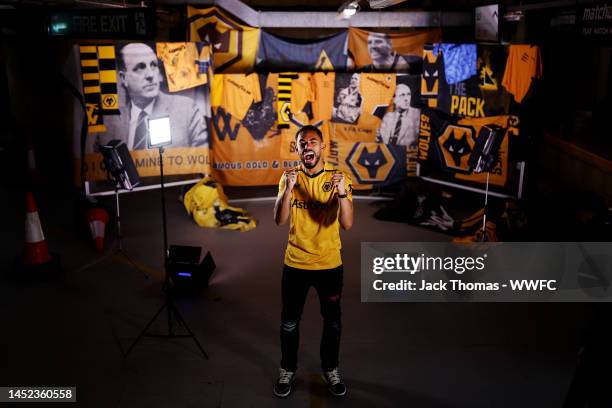 Wolverhampton Wanderers unveil new signing Matheus Cunha at Molineux on December 23, 2022 in Wolverhampton, England.