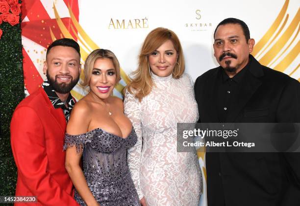 George Rojas, Olga Roera, Yadi Rivera and Emilio Rivera attend Amaré Magazine Launches Women Of The Year 2022 held at Skybar on December 16, 2022 in...