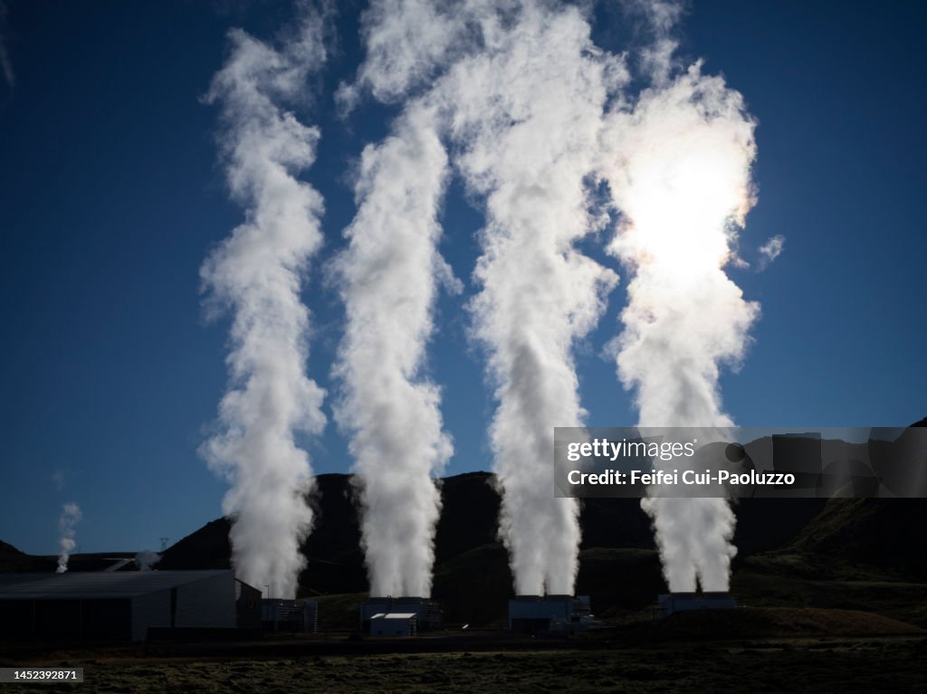 Steam at Hellisheiði Power Station, Iceland