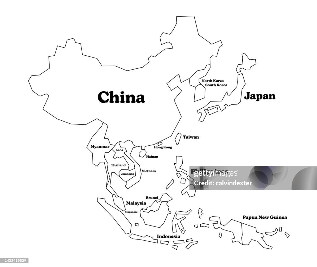 Mapa dos países asiáticos