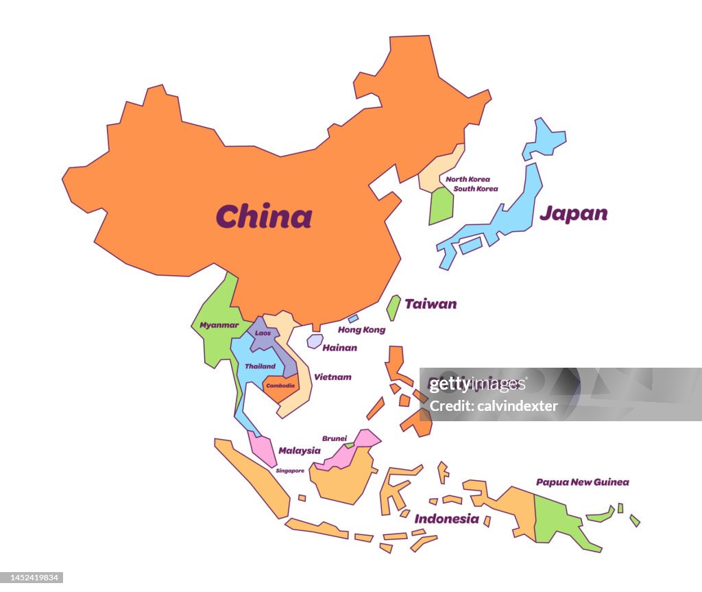 Map of Asian countries