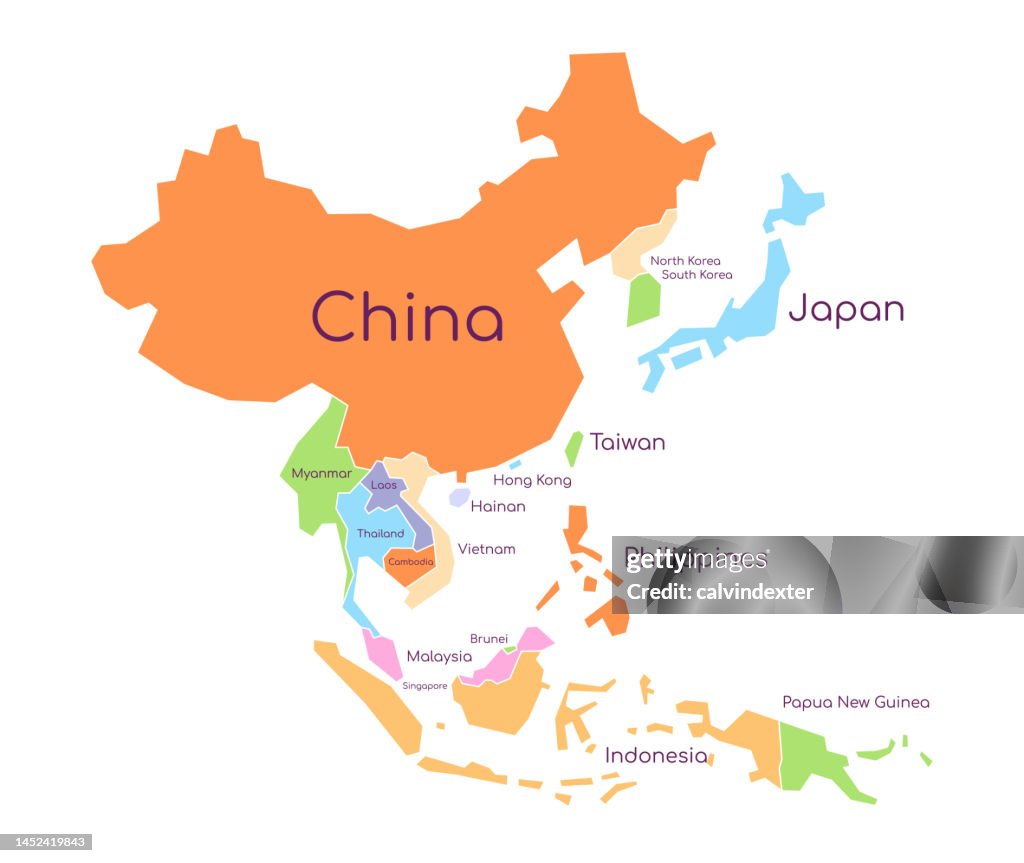 Karte der asiatischen Länder