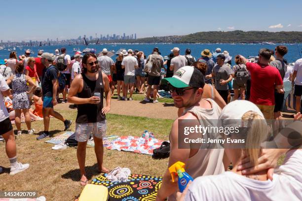 Spectators gather at South Head ahead the 2022 Sydney to Hobart on Sydney Harbour, on December 26, 2022 in Sydney, Australia.