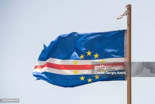 cape verdean flag - sal stock pictures, royalty-free photos & images