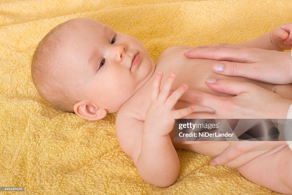 Massaging baby