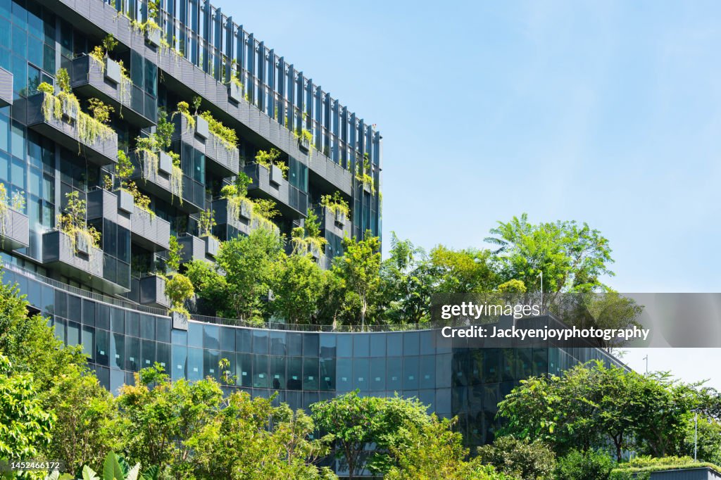 Modern building with vertical Green